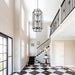 Black Lantern Chandelier For High Ceiling Lighting