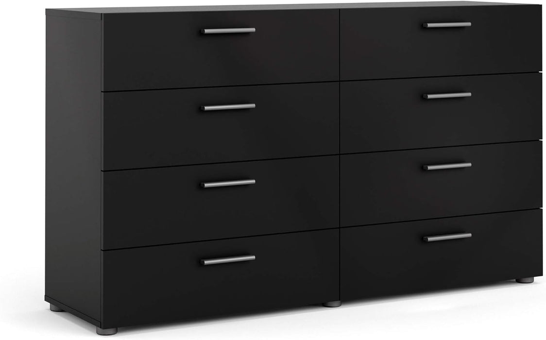 Black 8-Drawer Dresser for Bedroom