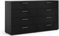 Black 8-Drawer Dresser for Bedroom