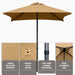 4.9Ft Mini Square Patio Umbrella - UV 50+ Waterproof & Easy Setup | Outdoor Table Umbrella for Deck, Balcony, Garden, Lawn, Backyard, Market