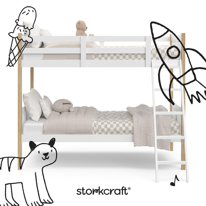 TwinOverTwin Bunk Bed White Finish Greenguard GoldCertified