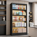 Black Metal Adjustable Bookshelf Five Shelves 71in