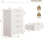 White 4 Drawer Dresser for Bedroom, Tall Bedroom Dresser with Large Drawer & Golden Handles, Wooden Storage Organizer Cabinet Chest of Drawer for Closet, Living Room, Hallway, Children'S Room