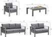 Aluminum Patio Furniture Set,7 Seats Modern Outdoor Conversation Set Sectional Sofa with Upgrade Cushion and Coffee Table,Grey