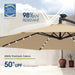 10Ft Solar LED Offset Patio Umbrella, Outdoor Cantilever Patio Umbrellas with Solar Lights for Backyard, Poolside and Garden, Easy Tilt Adjustment, 32 LED Lights & Polyester Shade, Tan