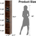 6-Tier Tall Narrow Bookshelf, 70.5" Skinny Thin Bookcase, Brown | Corner Shelf Slim Storage Cabinet,Wood DVD CD Media Cube Organizer Tower Rack for Small Spaces, Bedroom, Living Room, Office