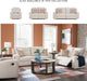 Danum Modern Tufted Manual Reclining Sofa with 2 Accent Pillows, Beige
