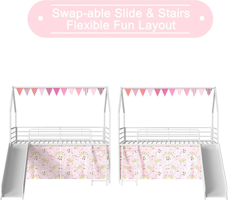 IndustrialStrength Twin Metal Loft Bed With PinkFinish