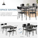 Dining Table Set for 4, 5-Piece Kitchen Table with 4 Chairs, MDF Board Tabletop with Metal Frame for Small Space, Compact Dinette, Breakfast Nook, Black