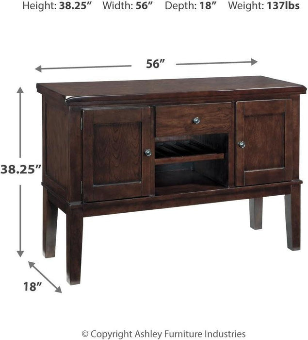 Haddigan New Traditional Dining Room Buffet Cabinet with Wine Rack, Dark Brown