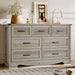 7-Drawer Dresser for Bedroom, Modern Wooden Chest of Drawers with Metal Handles, Anti-Tipping Design, Sturdy and Stable Storage Organizer for Living Room, Entryway, Home Office