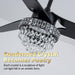 Premium Black Crystal Chandelier Ceiling Fan Remote