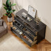 47" 6 Drawer Dresser, Black Wide Chest of Drawers for Bedroom
