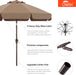 9Ft Olefin Valance Patio Umbrella Light Brown