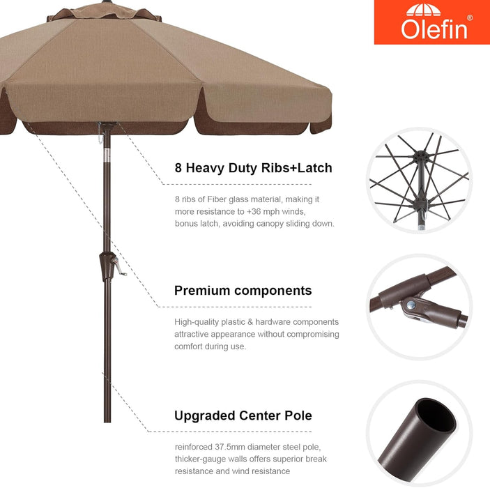 9Ft Olefin Patio Umbrella Navy Stripes UV Guard Durable