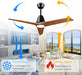 52 Inch Dark Walnut WhisperQuiet CeilingFanWithLED