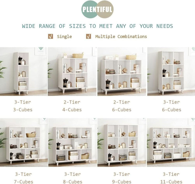 Opencube Frames Open Cube Low Bookcase 3 Tier Freestanding White Bookshelf ...