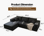 Black Cloudlike Sectional Sofa Featuring Left Chaise