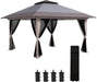 13' X 13' Pop up Gazebo with Netting, UPF 50+ Instant Canopy Tent Shelter with Water/Sand Bags, Wheeled Carry Bag, for Outdoor, Garden, Parties, Light Gray
