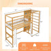 Twin Bunk Bed Jungle Gym Playhouse NaturalFinishWood