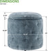 Erindale round Storage Ottoman, 18.75 Inch Diamond Tufted, Plush Lined Interior, Sky Blue