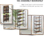 No Assembly 5 Tier Collapsible Book Shelves, 51.2" H X 23.6" W Folding Bookshelf Bookcase Open Industrial Foldable Shelf for Bedroom, Living Room, Home Office - Rustic Brown