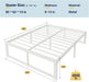 14 Inch Queen Metal Bed Frame, 4000LBS Heavy Duty Support, White