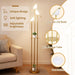 𝑼𝒑𝒈𝒓𝒂𝒅𝒆 Unique Gold Floor Lamps for Living Room, with 3 Adjustable LED Bird Lights and Storage Shelf, Brightness Adjustable, Stand up Lamp for Bedroom Kids Room Office