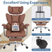 Comfortable Executive Office Chair Ergonomic Desk Chair with Footrest Brown