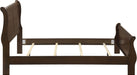 Home Furnishings - Louis Philippe - Wood - Queen Sleigh Bed with Curved Details, Slim Legs, Traditional Style, Geometric Form - Bedroom - Cappuccino - 202411Q