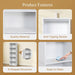 5-Tier Shelf Bookcase, Freestanding Wood Storage Display Open Bookshelf for Home Office, White