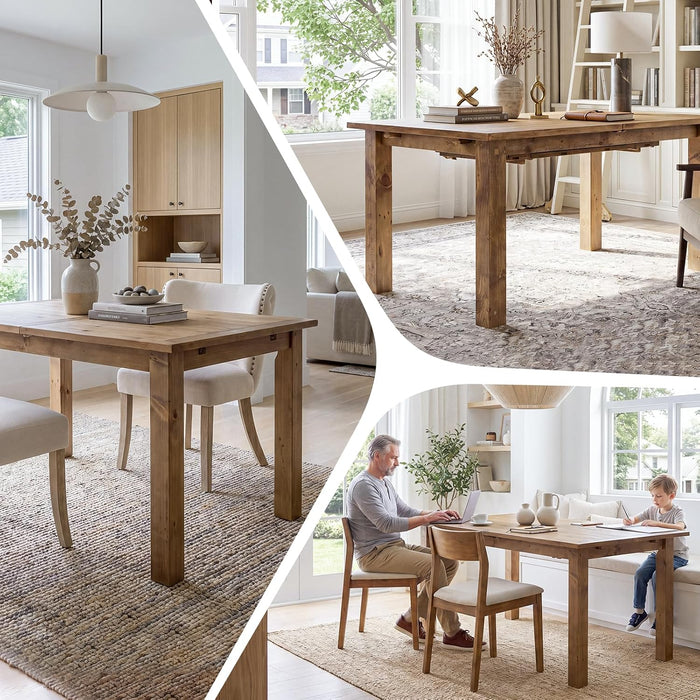 47.5"-59" Farmhouse Extendable Dining Table for 4-6, Walnut