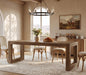 78 Inch RusticWoodFinish Dining Table With Pedestal