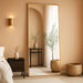 Full-Length Floor Mirror with Stand, 58"X18" Rectangle Style Full Body Standing Mirror for Bedroom, Living Room, Gym, Dorm - Shatter-Resistant & Easy Assembly, Gold