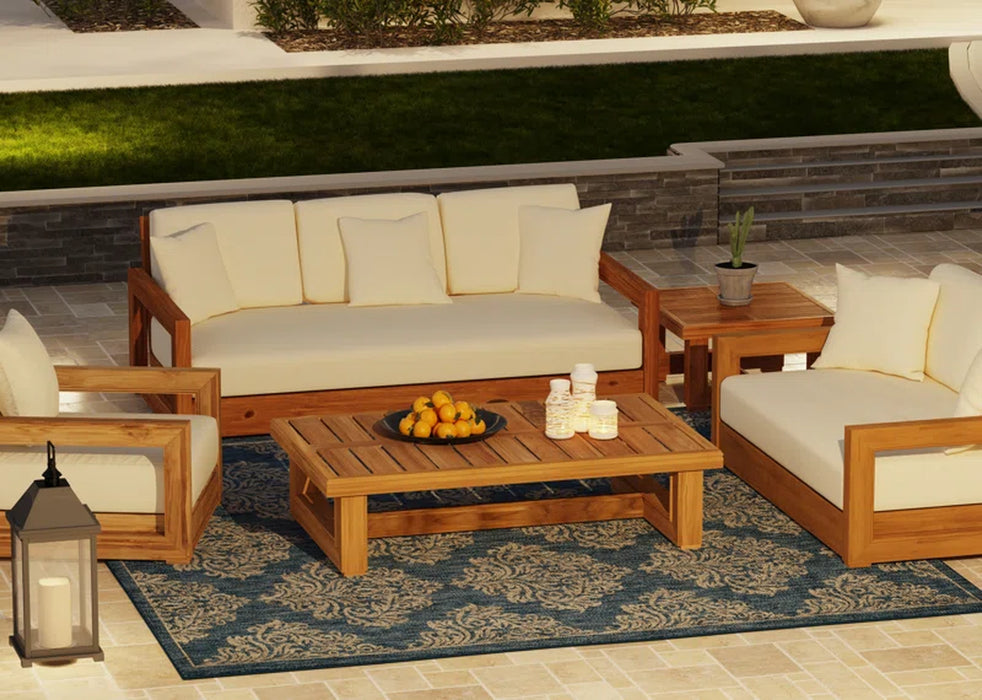 Melrose 5 - Piece Teak Sofa Seating Group with Cushions