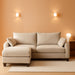 EightySixInchLength L Shaped Elegant Sectional Sofa Khaki