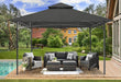 Outdoor Garden Gazebo for Patios with Stable Steel Frame(11X11, Dark Gray)