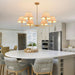 6-Light Boho Rattan Chandelier 39″ Rattan Pendant Light with Hand-Woven Shade Adjustable Height Vintage Dining Room Chandelier for Kitchen Island Living Room Bedroom Foyer E26 Base