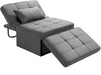 Light Grey Contemporary Convertible Sofa Bed Ottoman