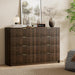 Walnut Dresser for Bedroom, Modern Dresser with 8 Drawers and Smooth Slides, Wide Chest of Drawers with Golden Handles for Bedroom, Closet, 15.7" D X 55" W X 37.4" H