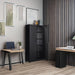 Black Storage Cabinet 72X36X18 Metal Garage Organizer