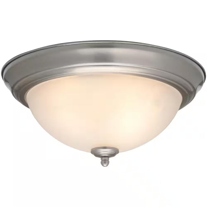 13 In. 2-Light Brushed Nickel Flush Mount