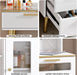 Vanity Desk with 29.53" HD Lighted Mirror, 47.24" Big Modern Vanity Desk with Mirror and Lights, Makeup Vanity with 5 Drawers and Storage Shelves and Charging Station, White