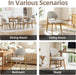 Modern Fabric Upholstered Dining Chairs Set of 4, Farmhouse Curved Back Armless Accent Chairs with Solid Oak Wood Legs, Walnut Kitchen Side Chairs for Dining Room, Bedroom/Restaurant, Oatmeal
