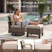 Patio Furniture Set, 4 Pieces Outdoor Patio Conversation Sets with Swivel Chairs, Wicker Patio Furniture Set with Storage Table, Outdoor Couch Set for Balcony, Porch, Deck, Backyard, Beige