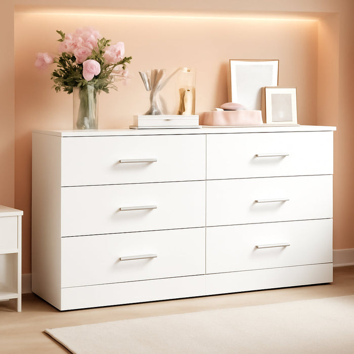 6 Drawers Dresser for Bedroom, Modern Chest of Drawers Organizer