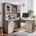 60-Inch L-Shaped Desk With Hutch LightRusticOakFinish
