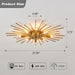 Semi Flush Mount 8 Light Ceiling Light Modern Metal Ceiling Lighting Gold Light Fixture Chandelier for Farmhouse Kitchen Dining Room Bedroom Hallway Living Room.