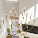 Magnificent Brushed Gold Chandelier 12 Light Fixture