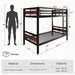 Twin Over Twin Metallic Bunk Bed VintageRusticBrown